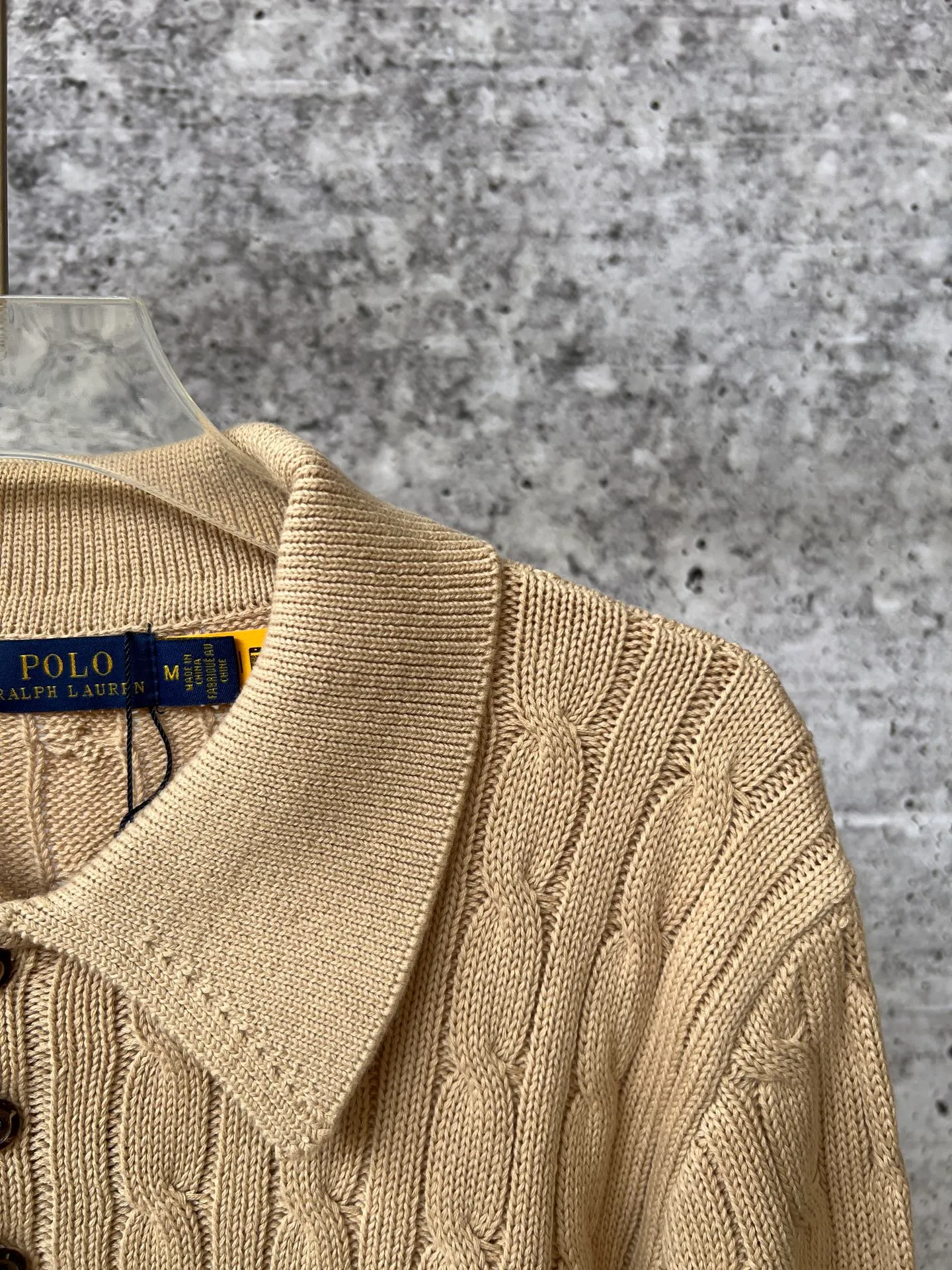P240 Ralph Lauren fall lapel unisex polo sweater, made of the same pure cotton washed fabric as the original, all craftsmanship details restored to the original, buttoned lapel upper body with a lazy old money style